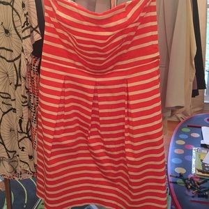 Gap striped strapless dress